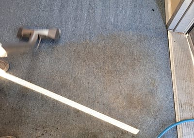 Before and after on dirty carpet