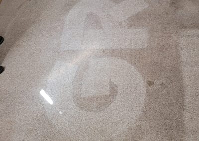 Gross written in dirty carpet